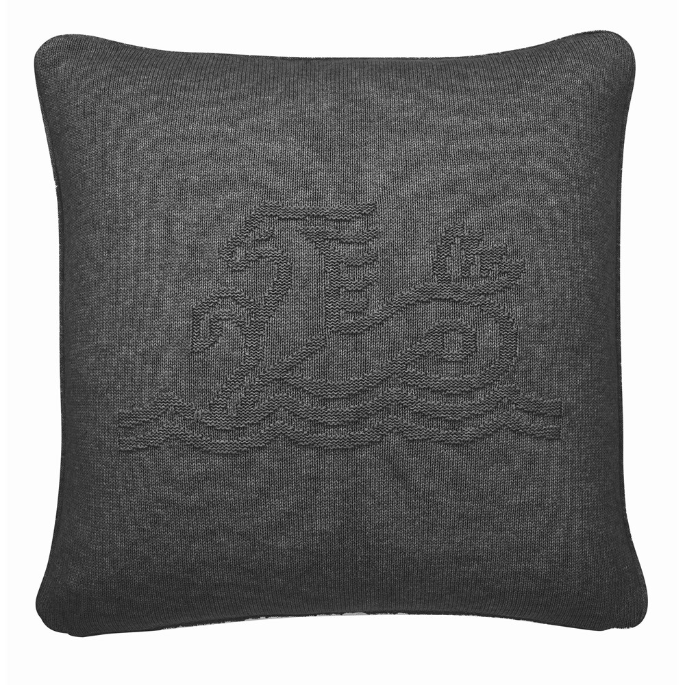 Signature Knit Cushion by Bedeck of Belfast in Charcoal